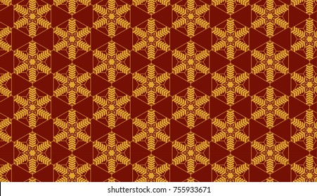 Vector seamless pattern with Snowflakes in hexagons background. Christmas and New year winter background.Greeting cards New Year in Modern Luxury stylish. Vector illustration