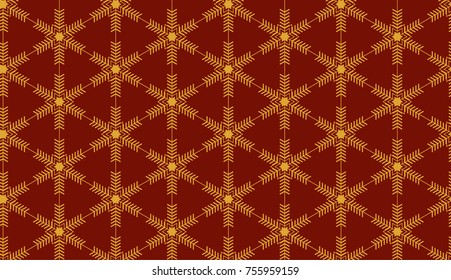Vector seamless pattern with Snowflakes in hexagons background. Christmas and New year winter background.Greeting cards New Year in Modern Luxury stylish. Vector illustration