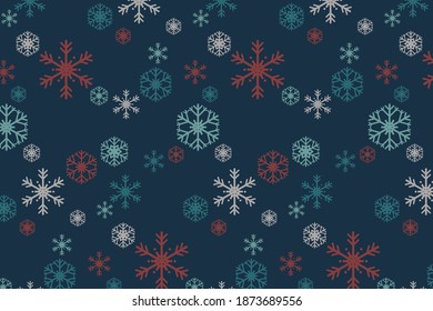 Vector of seamless pattern of snowflakes and reindeers on gradient background, with the Christmas theme