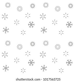 
Vector seamless pattern with snowflakes. Scandinavian design style geometric shapes with worn out texture in retro colors.