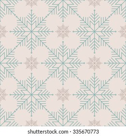 Vector seamless pattern with snowflakes. Winter background.