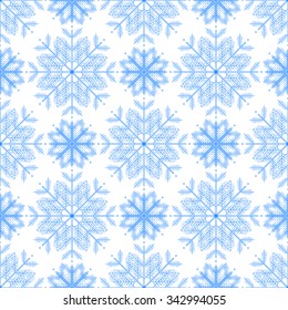 Vector seamless pattern with snowflakes. Winter background.