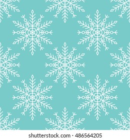 Vector seamless pattern with snowflakes. Winter background.