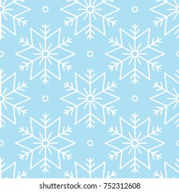 Vector seamless pattern with snowflakes. Winter background.