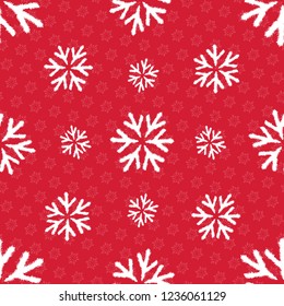 Vector seamless pattern with snowlakes. Christmas background