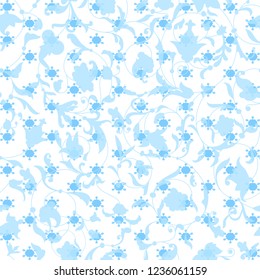 Vector seamless pattern with snowlakes. Christmas background