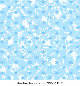 Vector seamless pattern with snowlakes. Christmas background