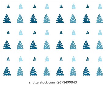 Vector seamless pattern with snowy fir trees. Winter seamless background.