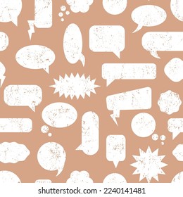 Vector seamless pattern with speech bubbles. Design for wallpaper, wrapping, stationery, textile.