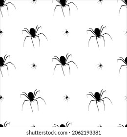 Vector seamless pattern with  spiders.