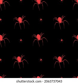 Vector seamless pattern with spiders.