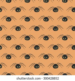 vector seamless pattern with spiders.