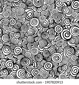 Vector seamless pattern with spiral abstract for textiles, notebooks, clothes, scrapbooks, backgrounds, wallpaper, illustration and other