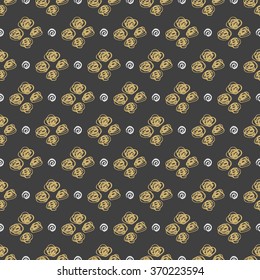 Vector seamless pattern spiral in doodle style. Hand drawing.