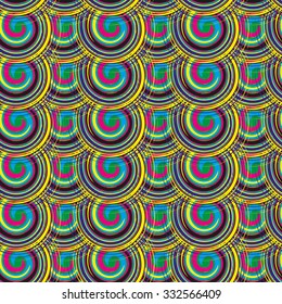 Vector seamless pattern from spiral elements. A background rich with a retro for a brown paper, walls, backgrounds.