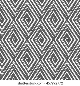 Vector seamless pattern with spiral rhombuses.Modern stylish texture.Black and white