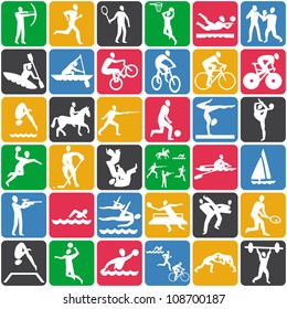 Vector seamless pattern with sport icons