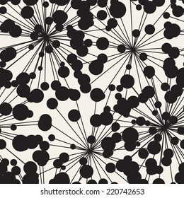 Vector seamless pattern with spots. Modern repeating texture. Fancy print with stylized flowers