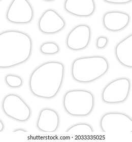 Vector seamless pattern with  spots. White abstract shaped minimalistic background. Creative trendy endless background