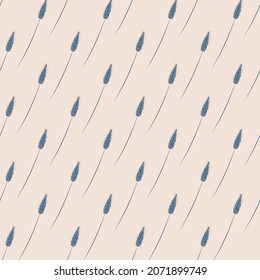 vector seamless pattern with a sprig of dried flowers in boho style