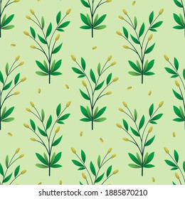 Vector seamless pattern with spring branches; for wrapping paper, packaging, etc.
