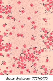 Vector seamless pattern spring flowers for printing on fabrics