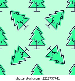 Vector seamless pattern of spruce on light green background. Colorful image perfect for textile, fabric, wallpapers