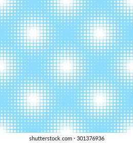 Vector seamless pattern with square halftone, blue and white

