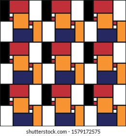 VECTOR SEAMLESS PATTERN IN SQUARE IN THE STYLE OF CUBISM