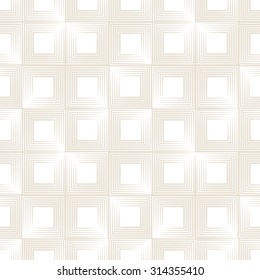 Vector seamless pattern with squares. Vector abstract background. Monochrome structure with volume effect.