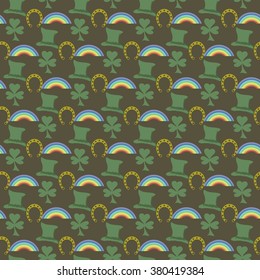 Vector seamless pattern with St. Patrick's day  elements