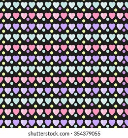 vector seamless pattern St. Valentine's Day hearts and dots