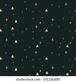  vector seamless  pattern with star in dark sky. abstract  pattern.