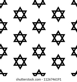 Vector seamless pattern with Star of David. Religion background