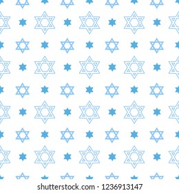 Vector seamless pattern with the Star of David. Background for the design of posters, cards, flyers, for the holiday of Hanukkah