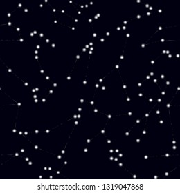 Vector seamless pattern, star zodiac constellations. Zodiac background. Calligraphy symbols.