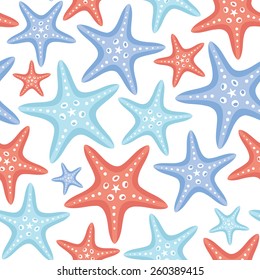 Vector Seamless Pattern Starfish Stock Vector (Royalty Free) 260389415 ...