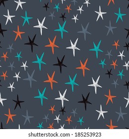 Vector seamless pattern. Starry background. Endless stylish gray texture. Vector backdrop.