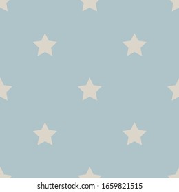 Vector seamless pattern with stars. Blue background