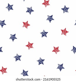 Vector seamless pattern with stars.  Stars brush strokes background.