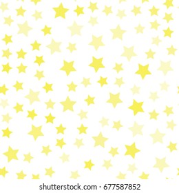 Vector seamless pattern with stars. Can be used for, wallpaper, background, surface textures. Tiny Gold Stars With White Background.