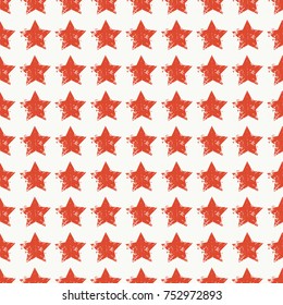 Vector seamless pattern of stars. Delave effect, grunge style.
