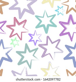 
Vector seamless pattern. Stars in grunge style.