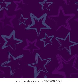 
Vector seamless pattern. Stars in grunge style.