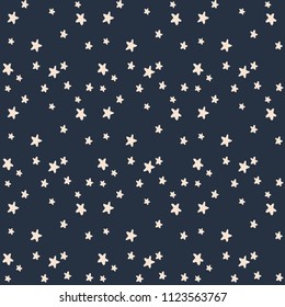 Vector Seamless Pattern of Stars in Navy Blue
