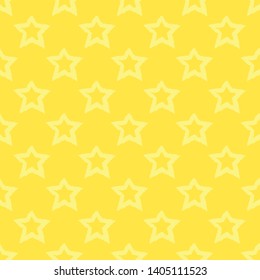 Vector seamless pattern with stars on yellow background. Simple design for fabrics, wallpapers, textiles, web design.