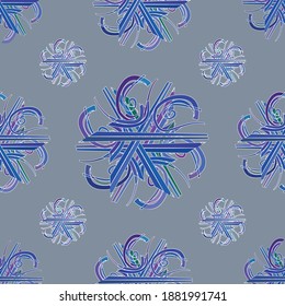 
Vector seamless pattern of stars and rosettes