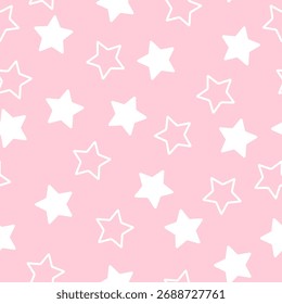 Vector seamless pattern with stars. Suitable for printing, wallpaper, textiles, packaging, web design, and children's design.