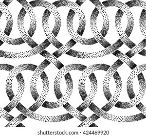 Vector seamless pattern of stippled ribbons