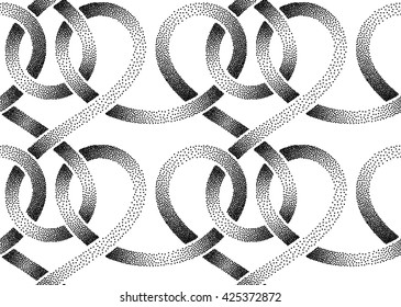 Vector seamless pattern of stippled ribbons